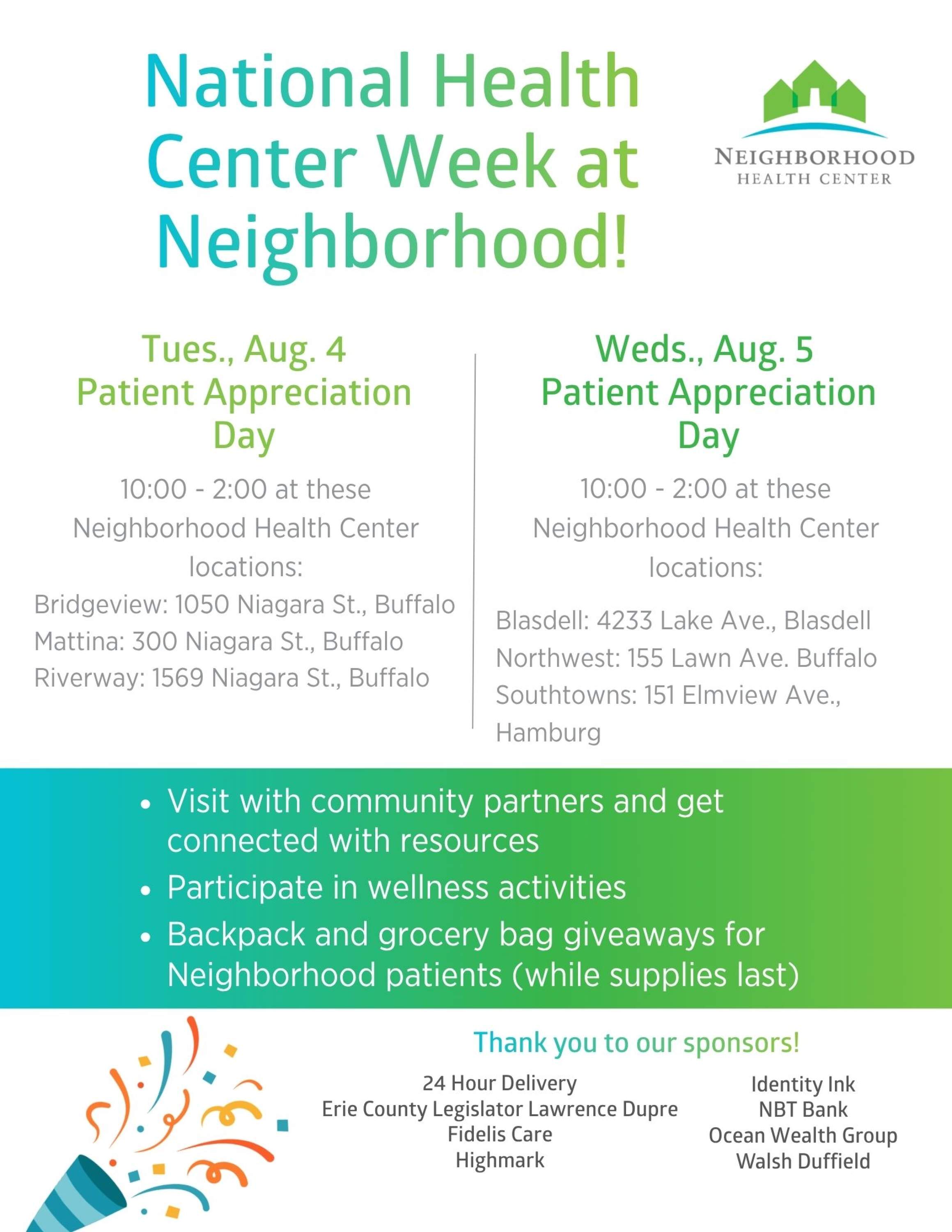 National Health Center Week public flyer